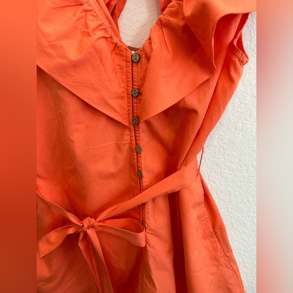 Free People romper, orange/coral color, size medium - Picture 5 of 9